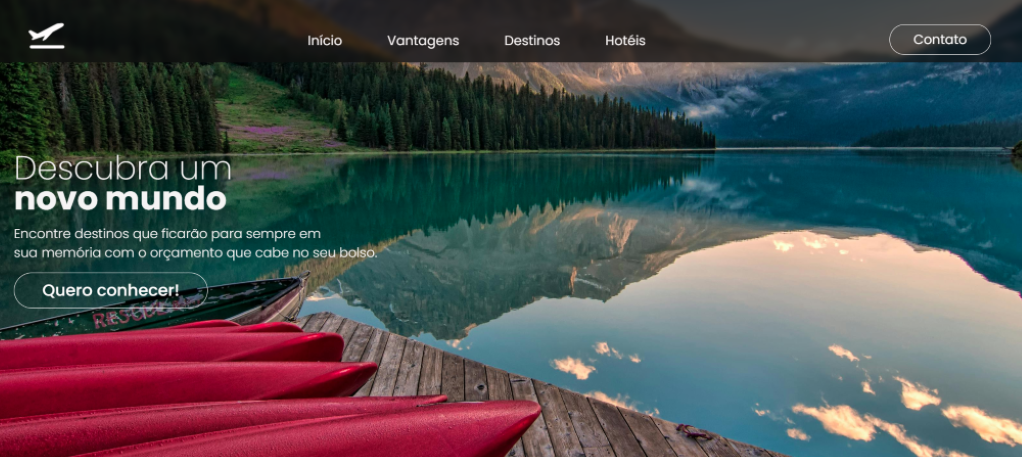 Versão mobile do site Avelar Turismo, criada para o meu portfólio.